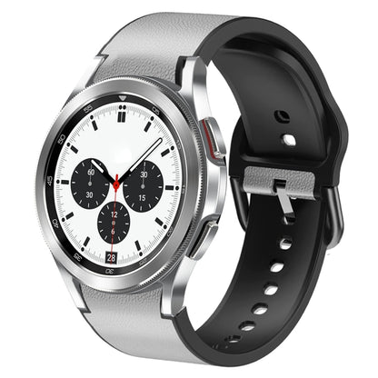 20mm Silicone Adhesive Leather Watch Band, For Samsung Galaxy Watch 4 Classic 46mm, For Samsung Galaxy Watch 4 Classic 42mm, For Samsung Galaxy Watch Active 2