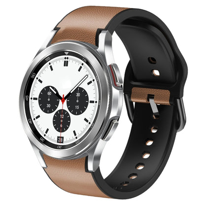 20mm Silicone Adhesive Leather Watch Band, For Samsung Galaxy Watch 4 Classic 46mm, For Samsung Galaxy Watch 4 Classic 42mm, For Samsung Galaxy Watch Active 2