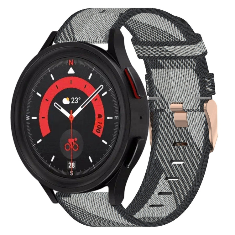 20mm Nylon Woven Watch Band, For Samsung Galaxy Watch5 40mm, For Samsung Galaxy Watch5 44mm, For Samsung Galaxy Watch5 Pro 45mm, For Samsung Galaxy Watch4 40mm, For Samsung Galaxy Watch4 44mm, For Samsung Galaxy Watch4 Classic 46mm