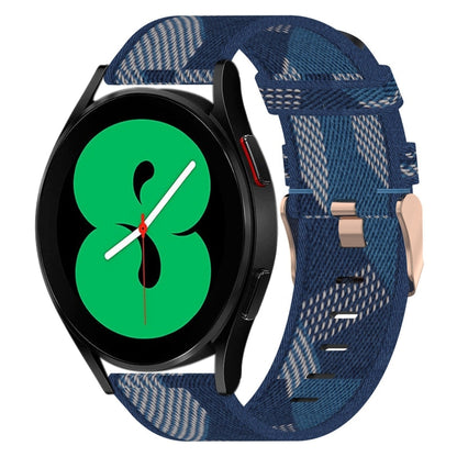 20mm Nylon Woven Watch Band, For Samsung Galaxy Watch5 40mm, For Samsung Galaxy Watch5 44mm, For Samsung Galaxy Watch5 Pro 45mm, For Samsung Galaxy Watch4 40mm, For Samsung Galaxy Watch4 44mm, For Samsung Galaxy Watch4 Classic 46mm