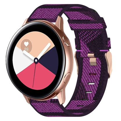 20mm Nylon Woven Watch Band, For Samsung Galaxy Watch4 Classic 42mm, For Samsung Galaxy Watch Active 2