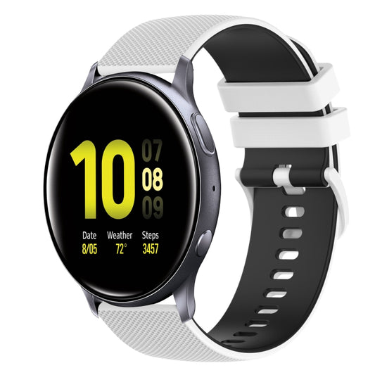 20mm Checkered Two-Color Silicone Watch Band, For Samsung Galaxy Watch Active2 40mm, For Samsung Galaxy Watch Active2 44mm, For Samsung Galaxy Watch Active 40mm, For Samsung Galaxy Watch 42mm