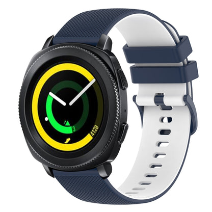 20mm Checkered Two-Color Silicone Watch Band, For Samsung Gear Sport, For Samsung Gear S2 Classic