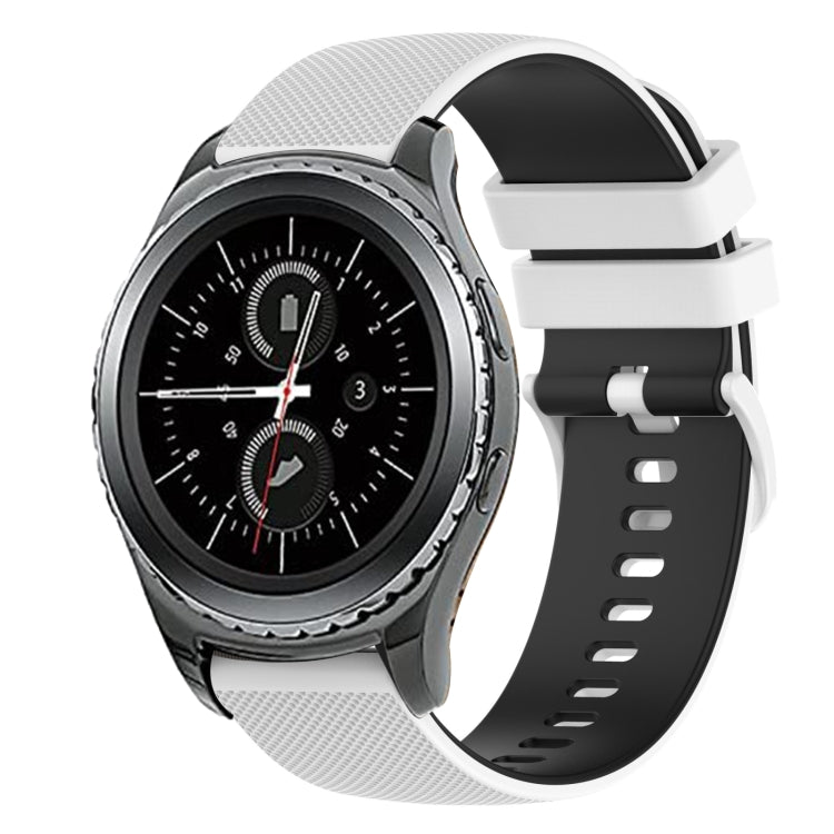 20mm Checkered Two-Color Silicone Watch Band, For Samsung Gear Sport, For Samsung Gear S2 Classic
