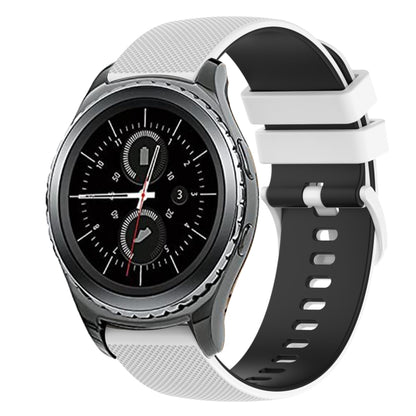 20mm Checkered Two-Color Silicone Watch Band, For Samsung Gear Sport, For Samsung Gear S2 Classic