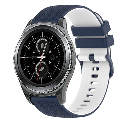 20mm Checkered Two-Color Silicone Watch Band, For Samsung Gear Sport, For Samsung Gear S2 Classic