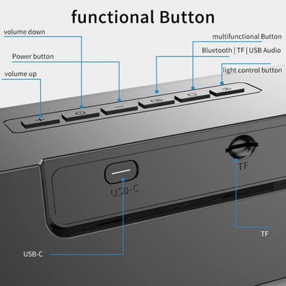 AEC BT601 RGB Light HiFi Soundbar Bluetooth Speaker Home Theater, BT601
