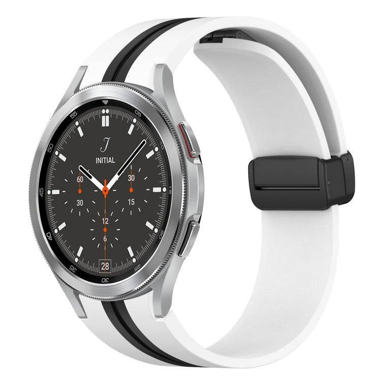 Folding Magnetic Clasp Silicone Watch Band, For Samsung Galaxy Watch 4 Classic 46mm, For Samsung Galaxy Watch 4 Classic 42mm