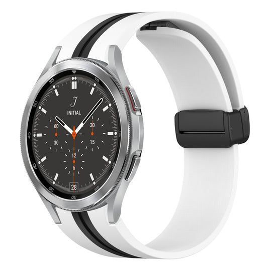 Folding Magnetic Clasp Silicone Watch Band, For Samsung Galaxy Watch 4 Classic 46mm, For Samsung Galaxy Watch 4 Classic 42mm