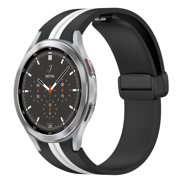Folding Magnetic Clasp Silicone Watch Band, For Samsung Galaxy Watch 4 Classic 46mm, For Samsung Galaxy Watch 4 Classic 42mm