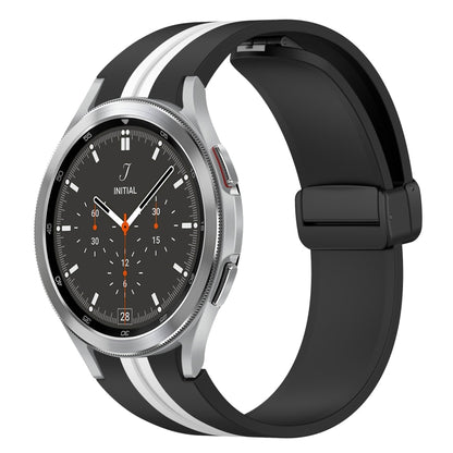 Folding Magnetic Clasp Silicone Watch Band, For Samsung Galaxy Watch 4 Classic 46mm, For Samsung Galaxy Watch 4 Classic 42mm