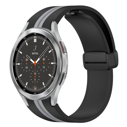 Folding Magnetic Clasp Silicone Watch Band, For Samsung Galaxy Watch 4 Classic 46mm, For Samsung Galaxy Watch 4 Classic 42mm