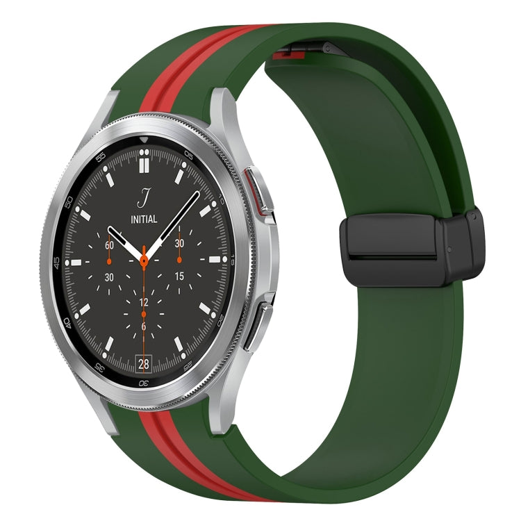 Folding Magnetic Clasp Silicone Watch Band, For Samsung Galaxy Watch 4 Classic 46mm, For Samsung Galaxy Watch 4 Classic 42mm
