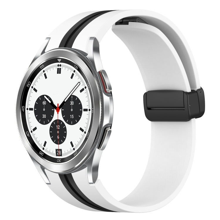 Folding Magnetic Clasp Silicone Watch Band, For Samsung Galaxy Watch 4 Classic 46mm, For Samsung Galaxy Watch 4 Classic 42mm