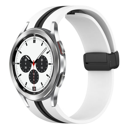 Folding Magnetic Clasp Silicone Watch Band, For Samsung Galaxy Watch 4 Classic 46mm, For Samsung Galaxy Watch 4 Classic 42mm
