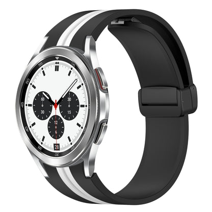 Folding Magnetic Clasp Silicone Watch Band, For Samsung Galaxy Watch 4 Classic 46mm, For Samsung Galaxy Watch 4 Classic 42mm
