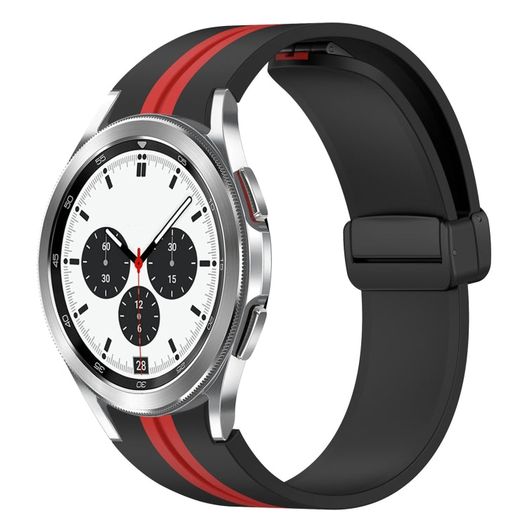 Folding Magnetic Clasp Silicone Watch Band, For Samsung Galaxy Watch 4 Classic 46mm, For Samsung Galaxy Watch 4 Classic 42mm