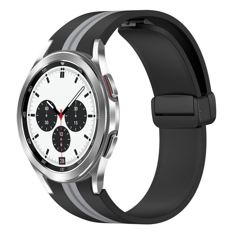 Folding Magnetic Clasp Silicone Watch Band, For Samsung Galaxy Watch 4 Classic 46mm, For Samsung Galaxy Watch 4 Classic 42mm