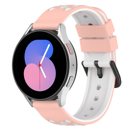 20mm Two-Color Porous Silicone Watch Band, For Samsung Galaxy Watch5 44mm, For Samsung Galaxy Watch5 40mm, For Samsung Galaxy Watch5 Pro 45mm, For Samsung Galaxy Watch4 44mm