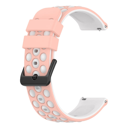 20mm Two-Color Porous Silicone Watch Band, For Samsung Galaxy Watch4 40mm, For Samsung  Galaxy Watch4 Classic 42mm, For Samsung  Galaxy Watch4 Classic 46mm, For Samsung Galaxy Watch Active2 40mm