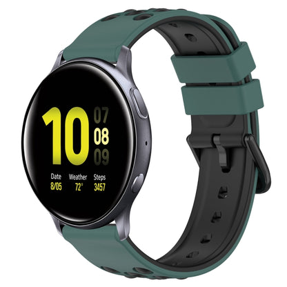 20mm Two-Color Porous Silicone Watch Band, For Samsung Galaxy Watch Active2 44mm, For Samsung Galaxy Watch 42mm