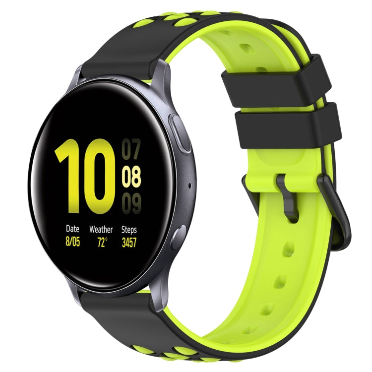20mm Two-Color Porous Silicone Watch Band, For Samsung Galaxy Watch Active2 44mm, For Samsung Galaxy Watch 42mm