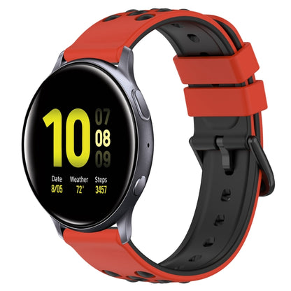20mm Two-Color Porous Silicone Watch Band, For Samsung Galaxy Watch Active2 44mm, For Samsung Galaxy Watch 42mm