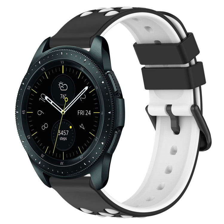 20mm Two-Color Porous Silicone Watch Band, For Samsung Galaxy Watch Active2 44mm, For Samsung Galaxy Watch 42mm