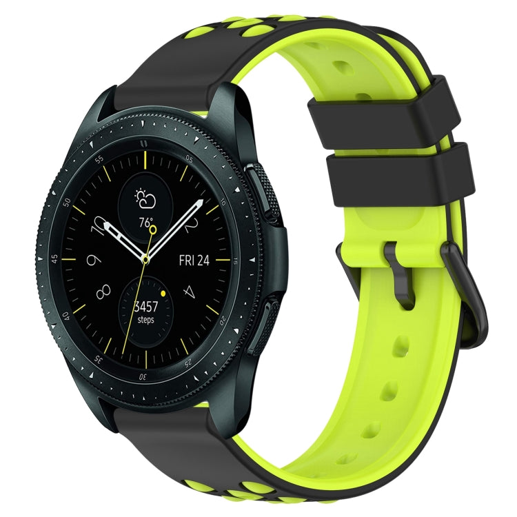20mm Two-Color Porous Silicone Watch Band, For Samsung Galaxy Watch Active2 44mm, For Samsung Galaxy Watch 42mm