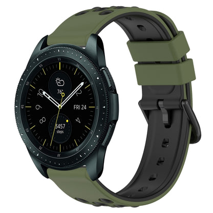 20mm Two-Color Porous Silicone Watch Band, For Samsung Galaxy Watch Active2 44mm, For Samsung Galaxy Watch 42mm