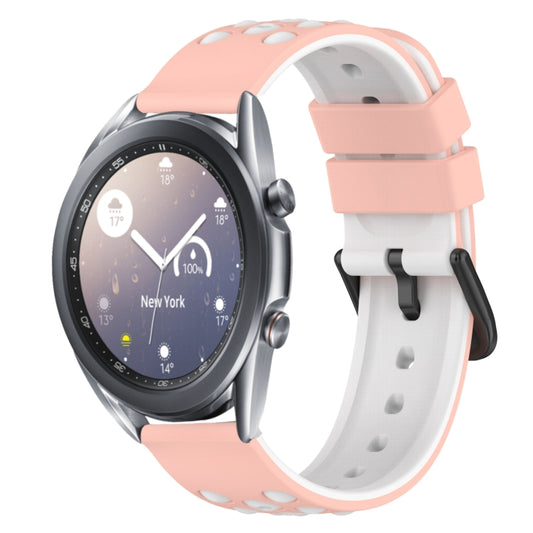 22mm Two-Color Porous Silicone Watch Band, For Samsung Galaxy Watch3 45mm, For Samsung Galaxy Watch 46mm, For Samsung Gear S3 Classic, For Samsung Gear S3 Frontier