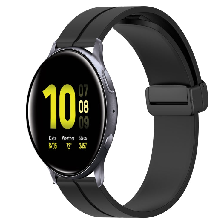 20mm Solid Color Magnetic Clasp Silicone Watch Band, For Samsung Galaxy Watch Active2 44mm, For Samsung Galaxy Watch 42mm