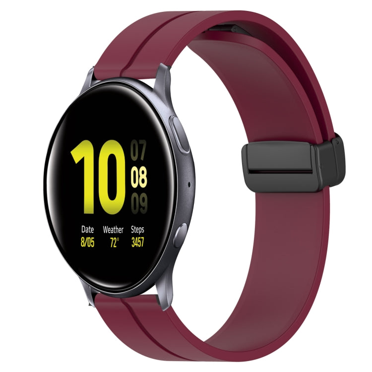 20mm Solid Color Magnetic Clasp Silicone Watch Band, For Samsung Galaxy Watch Active2 44mm, For Samsung Galaxy Watch 42mm