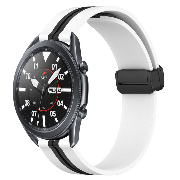22mm Folding Magnetic Clasp Silicone Watch Band, For Samsung Galaxy Watch3 45mm, For Samsung Galaxy Watch 46mm, For Samsung Gear S3 Classic, For Samsung Gear S3 Frontier