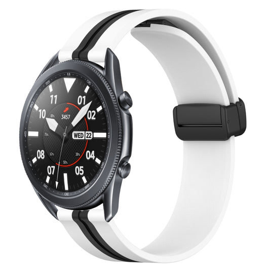 22mm Folding Magnetic Clasp Silicone Watch Band, For Samsung Galaxy Watch3 45mm, For Samsung Galaxy Watch 46mm, For Samsung Gear S3 Classic, For Samsung Gear S3 Frontier