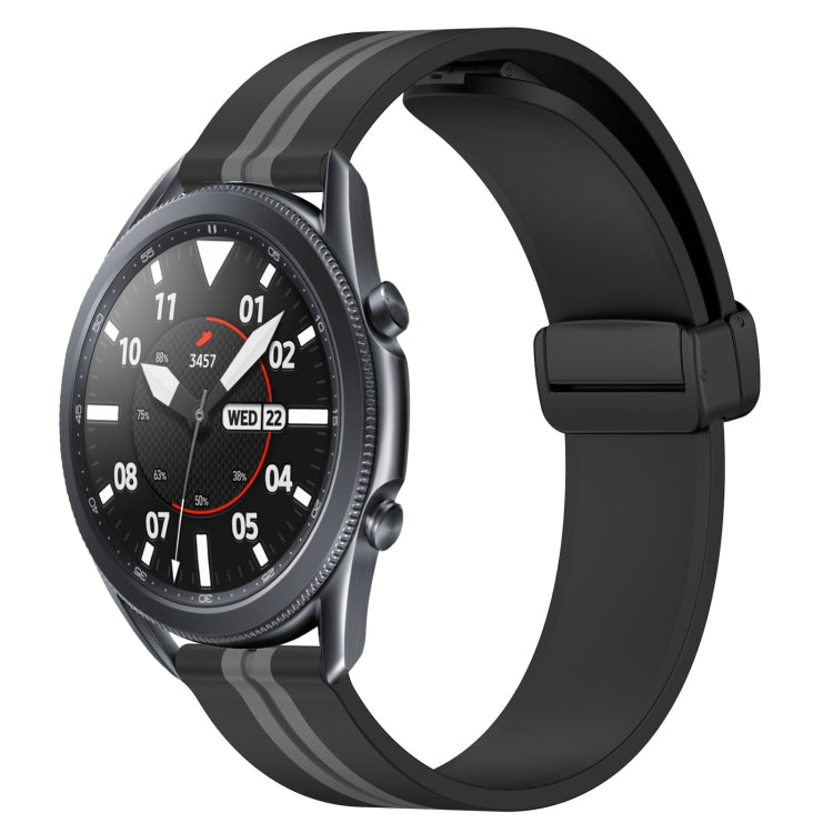 22mm Folding Magnetic Clasp Silicone Watch Band, For Samsung Galaxy Watch3 45mm, For Samsung Galaxy Watch 46mm, For Samsung Gear S3 Classic, For Samsung Gear S3 Frontier