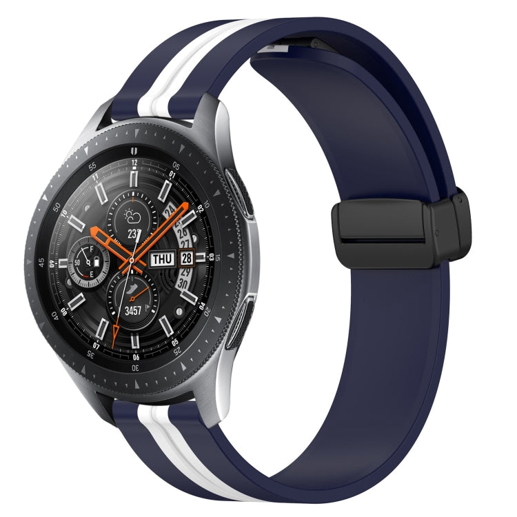22mm Folding Magnetic Clasp Silicone Watch Band, For Samsung Galaxy Watch3 45mm, For Samsung Galaxy Watch 46mm, For Samsung Gear S3 Classic, For Samsung Gear S3 Frontier