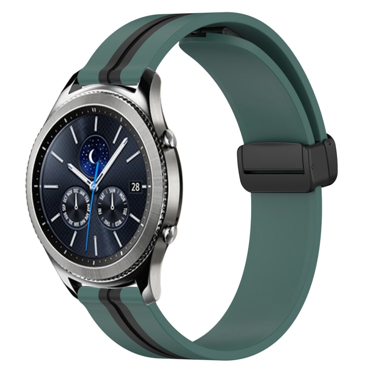 22mm Folding Magnetic Clasp Silicone Watch Band, For Samsung Galaxy Watch3 45mm, For Samsung Galaxy Watch 46mm, For Samsung Gear S3 Classic, For Samsung Gear S3 Frontier