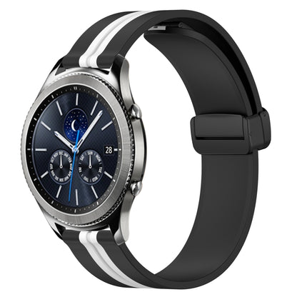 22mm Folding Magnetic Clasp Silicone Watch Band, For Samsung Galaxy Watch3 45mm, For Samsung Galaxy Watch 46mm, For Samsung Gear S3 Classic, For Samsung Gear S3 Frontier
