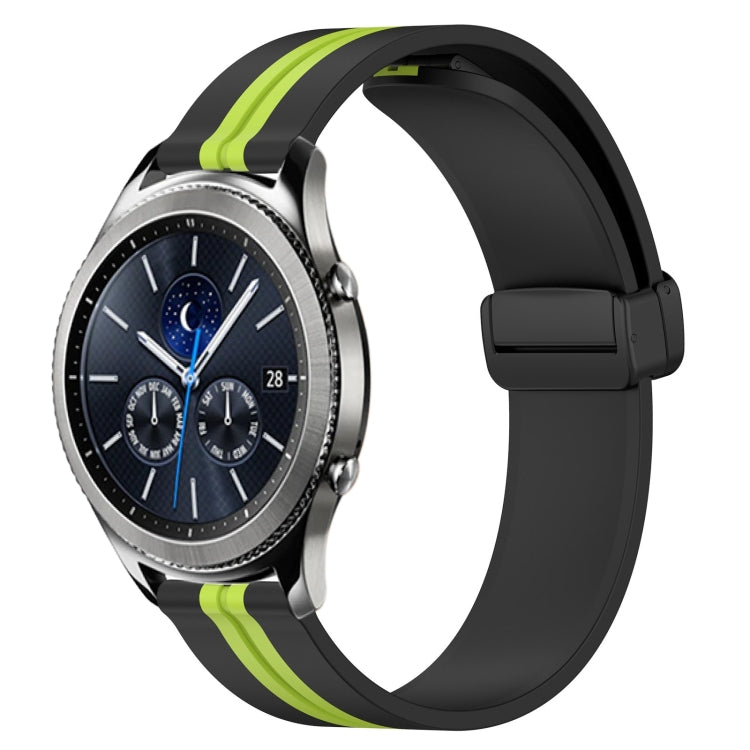22mm Folding Magnetic Clasp Silicone Watch Band, For Samsung Galaxy Watch3 45mm, For Samsung Galaxy Watch 46mm, For Samsung Gear S3 Classic, For Samsung Gear S3 Frontier