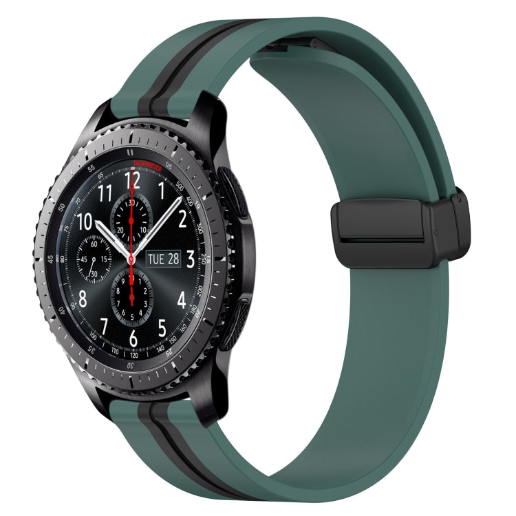 22mm Folding Magnetic Clasp Silicone Watch Band, For Samsung Galaxy Watch3 45mm, For Samsung Galaxy Watch 46mm, For Samsung Gear S3 Classic, For Samsung Gear S3 Frontier
