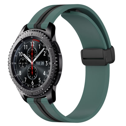 22mm Folding Magnetic Clasp Silicone Watch Band, For Samsung Galaxy Watch3 45mm, For Samsung Galaxy Watch 46mm, For Samsung Gear S3 Classic, For Samsung Gear S3 Frontier