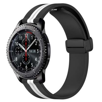 22mm Folding Magnetic Clasp Silicone Watch Band, For Samsung Galaxy Watch3 45mm, For Samsung Galaxy Watch 46mm, For Samsung Gear S3 Classic, For Samsung Gear S3 Frontier