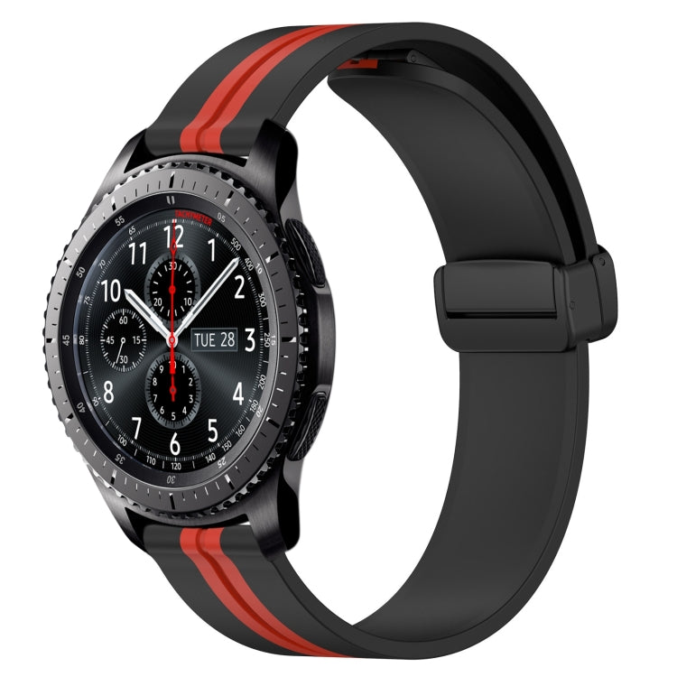22mm Folding Magnetic Clasp Silicone Watch Band, For Samsung Galaxy Watch3 45mm, For Samsung Galaxy Watch 46mm, For Samsung Gear S3 Classic, For Samsung Gear S3 Frontier