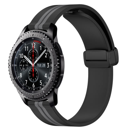 22mm Folding Magnetic Clasp Silicone Watch Band, For Samsung Galaxy Watch3 45mm, For Samsung Galaxy Watch 46mm, For Samsung Gear S3 Classic, For Samsung Gear S3 Frontier