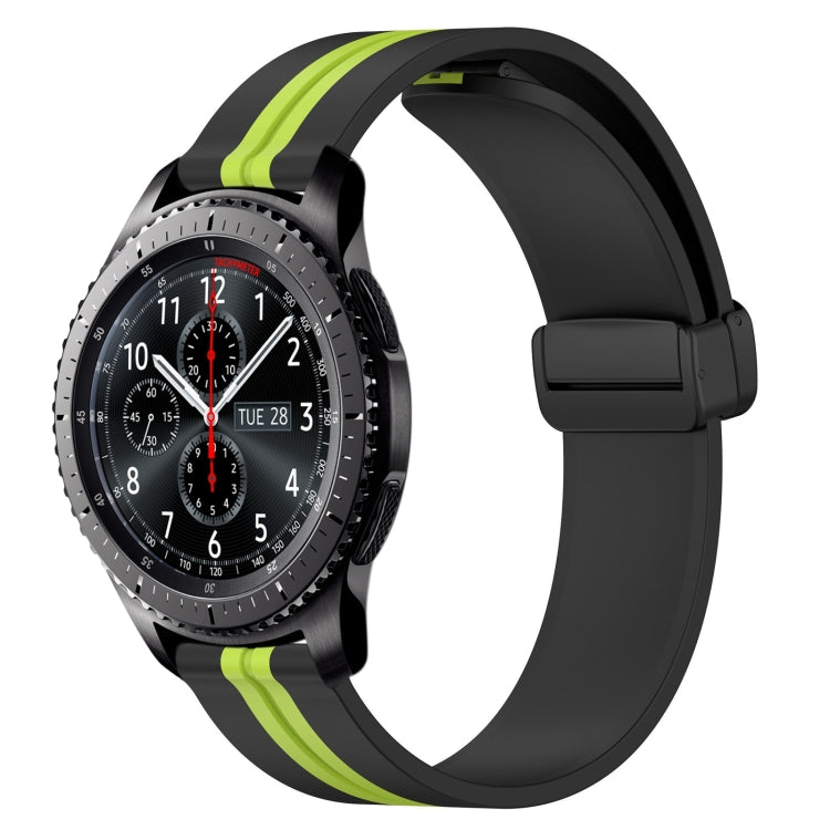 22mm Folding Magnetic Clasp Silicone Watch Band, For Samsung Galaxy Watch3 45mm, For Samsung Galaxy Watch 46mm, For Samsung Gear S3 Classic, For Samsung Gear S3 Frontier