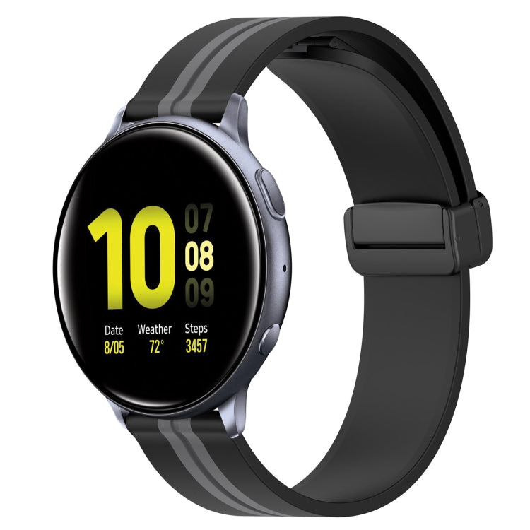 20mm Folding Magnetic Clasp Silicone Watch Band, For Samsung Galaxy Watch Active 2 40mm, For Samsung Galaxy Watch Active 2 44mm, For Samsung Galaxy Watch 42mm