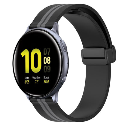 20mm Folding Magnetic Clasp Silicone Watch Band, For Samsung Galaxy Watch Active 2 40mm, For Samsung Galaxy Watch Active 2 44mm, For Samsung Galaxy Watch 42mm