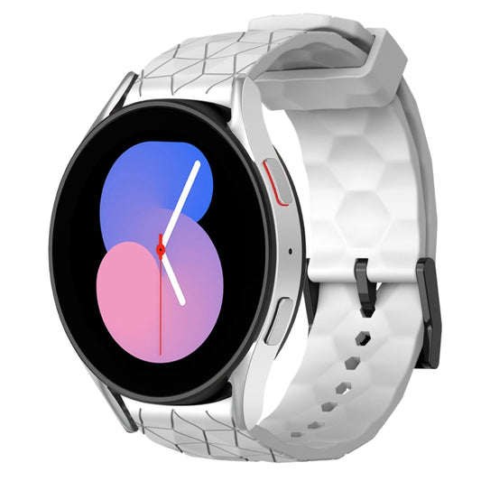 20mm Football Pattern Solid Color Silicone Watch Band, For Samsung Galaxy Watch 5 44mm, For Samsung Galaxy Watch 5 40mm, For Samsung Galaxy Watch 5 Pro 45mm, For Samsung Galaxy Watch 4 44mm