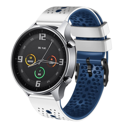 22mm Perforated Two-Color Silicone Watch Band, For Xiaomi MI Watch Color, For Xiaomi MI Watch Sport, For Xiaomi Haylou RT2 LS10, For Xiaomi Haylou RS4 LS12